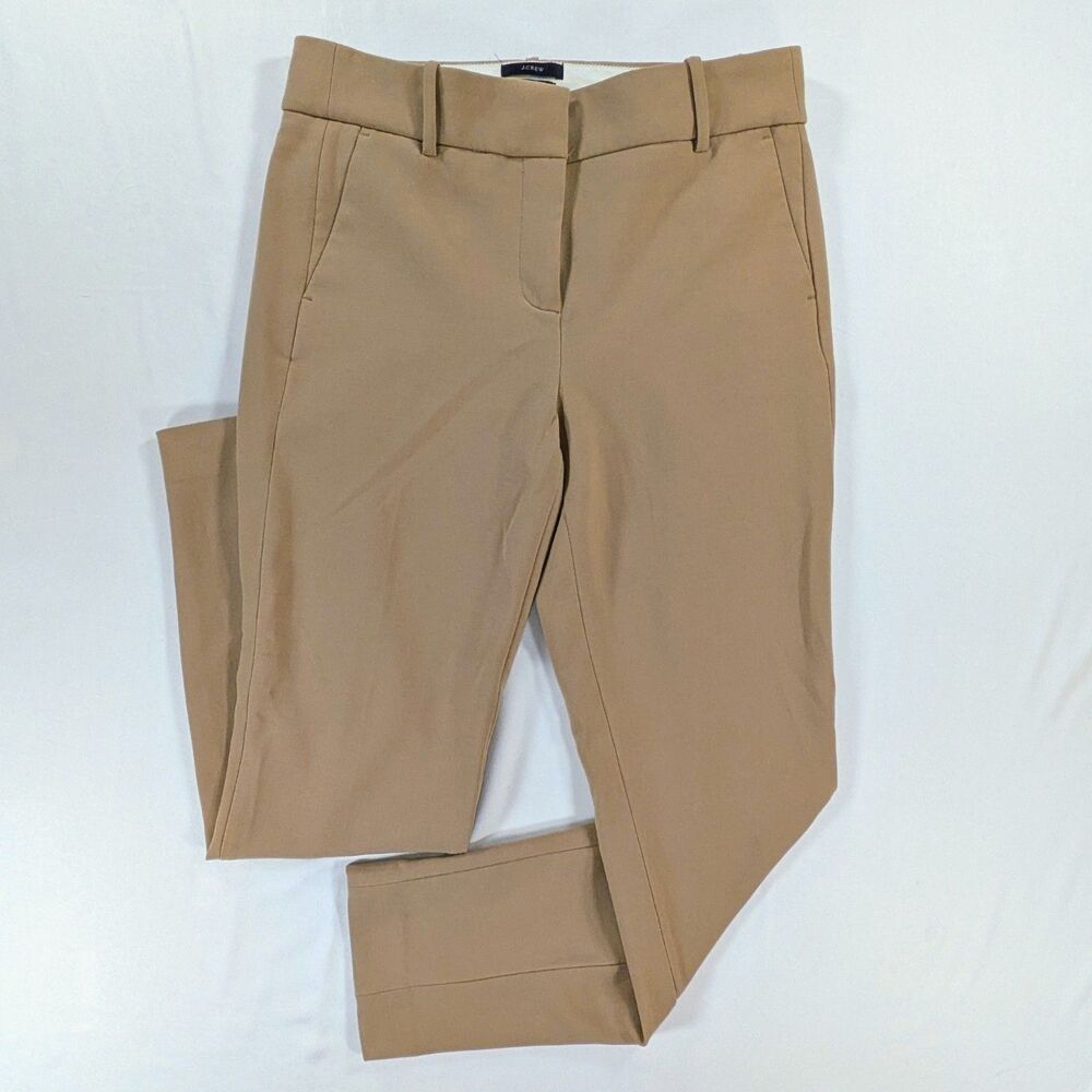 J CREW  ‘Cameron’ 4 Season Stretch Pants Camel Size 8 Tall preppy academia